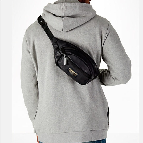 adidas fanny pack black leather